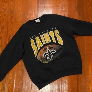 Vintage New Orleans Saints Black Crewneck Pullover Sweatshirt